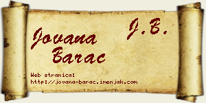 Jovana Barać vizit kartica
